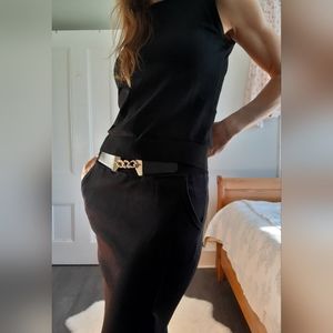 Pencil Skirt..  Thick Rayon/ Nylon Skirt..  Layered Criss-Cross Front..  Small